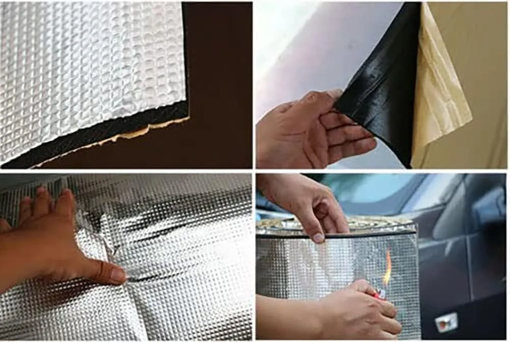 Thermal Heat Guard Sound DEADENING Adhesive Reflective AUTO Insulation CAR Truck Van SUV RV Vehicle Sound Deadener MAT PAD Exhaust Muffler Hood Door Trunk Waterproof 1/4INCH Thick (2 ft x 25 ft)