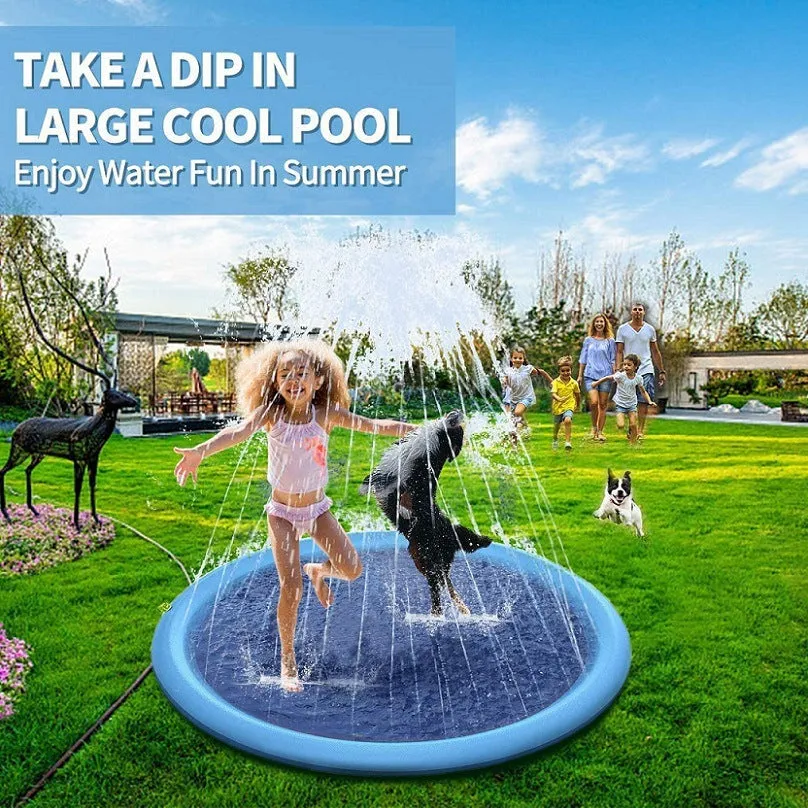 Thickened Non-Slip Pet Spray Pad, Inflatable Water Spray Mat