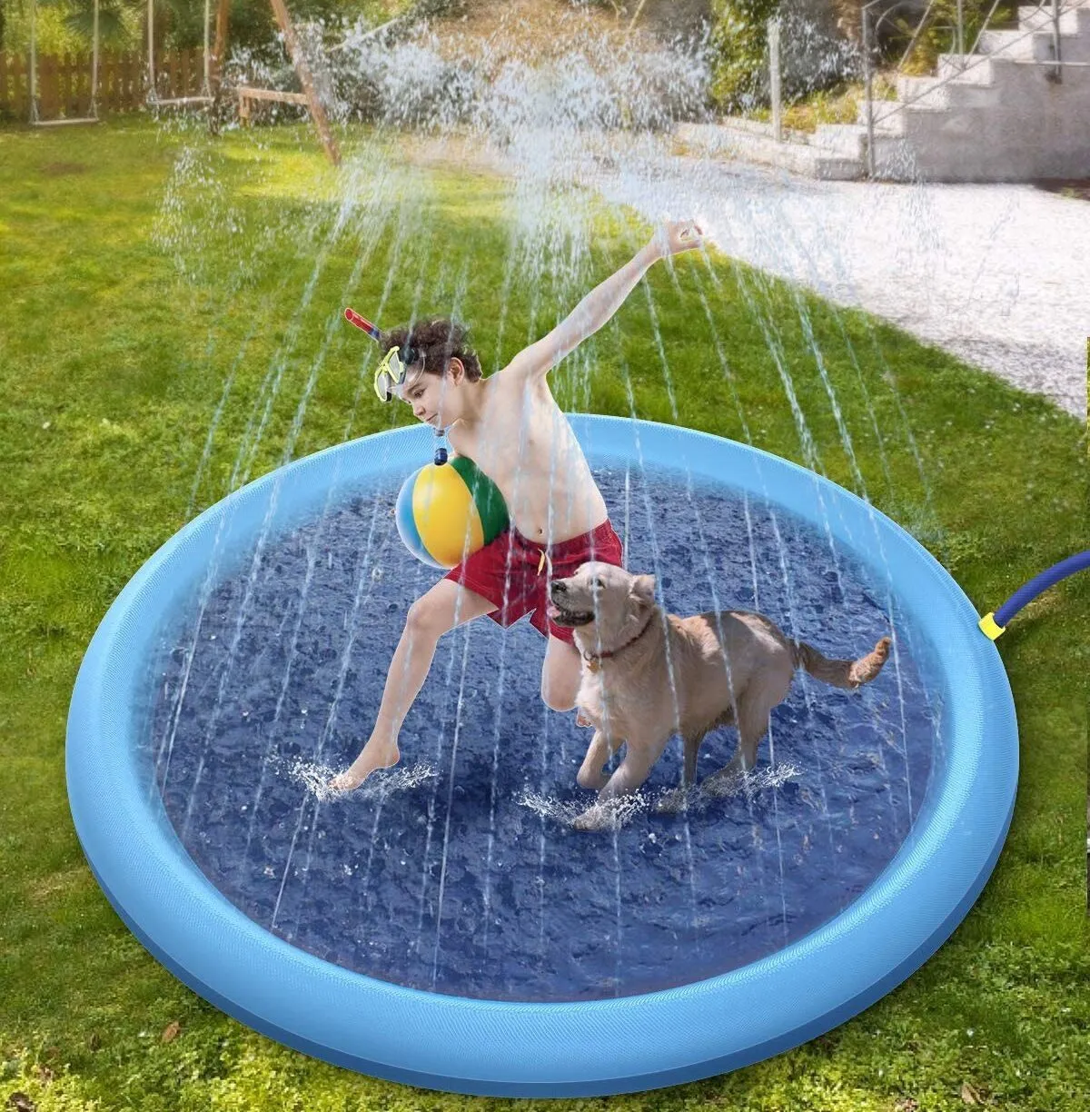 Thickened Non-Slip Pet Spray Pad, Inflatable Water Spray Mat