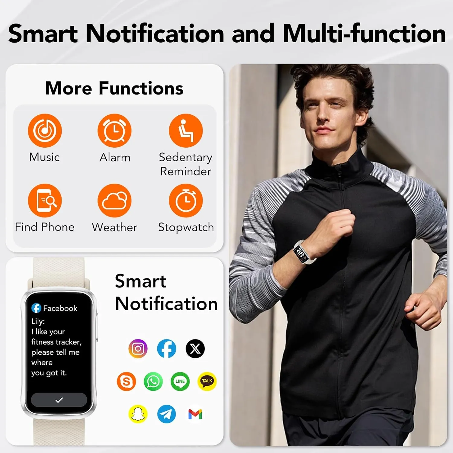 TIMU Health Fitness Tracker with 24/7 Heart Rate Sleep Monitor, IP68 Waterproof Activity Trackers and Smartwatches, Step Calorie Counter Fitness Watch for Android/iOS, Pedometer for Women Men(White)