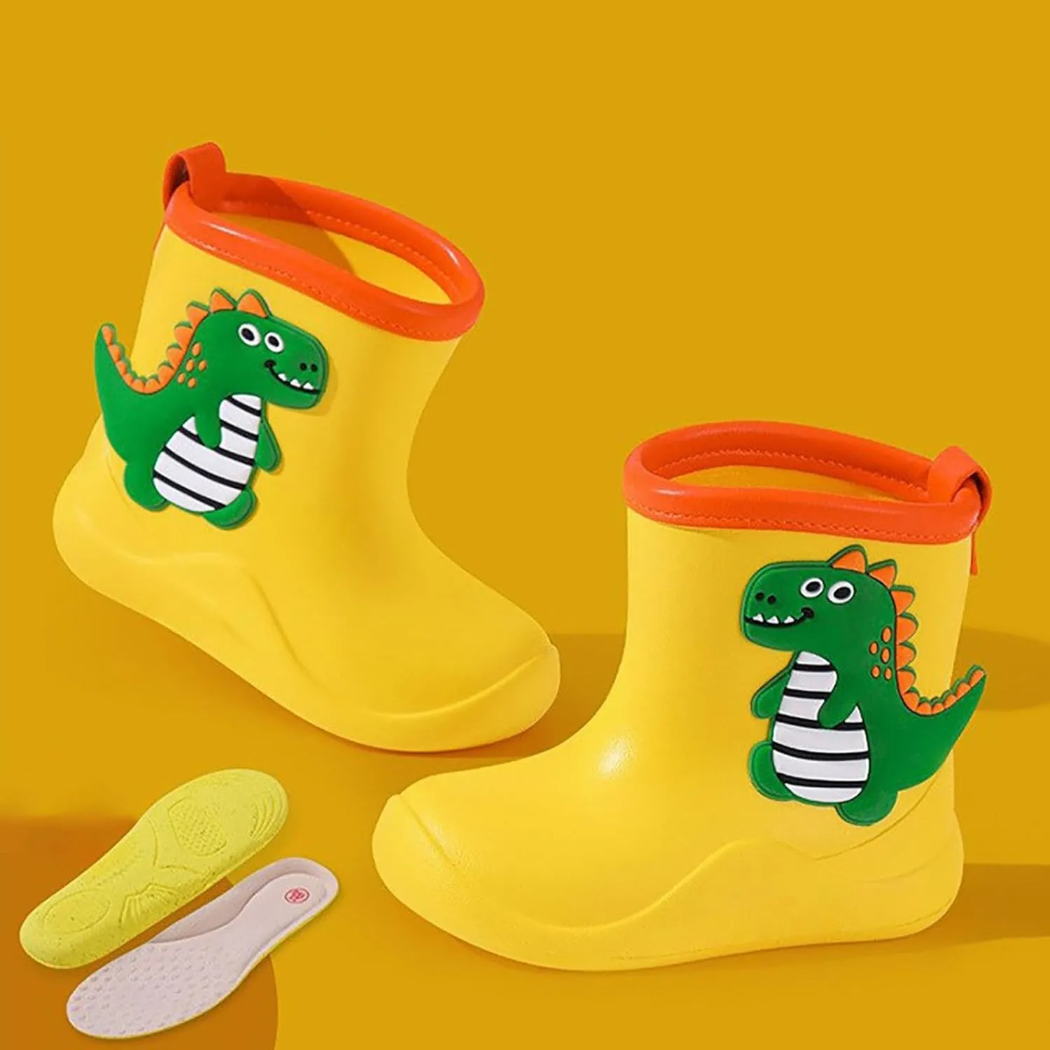 Toddler Dinosaur Rain Boots For Boys Girls Waterproof Mud Boots Kids Rain Shoes Rain Boots For Toddler Girls Pi𝐧k