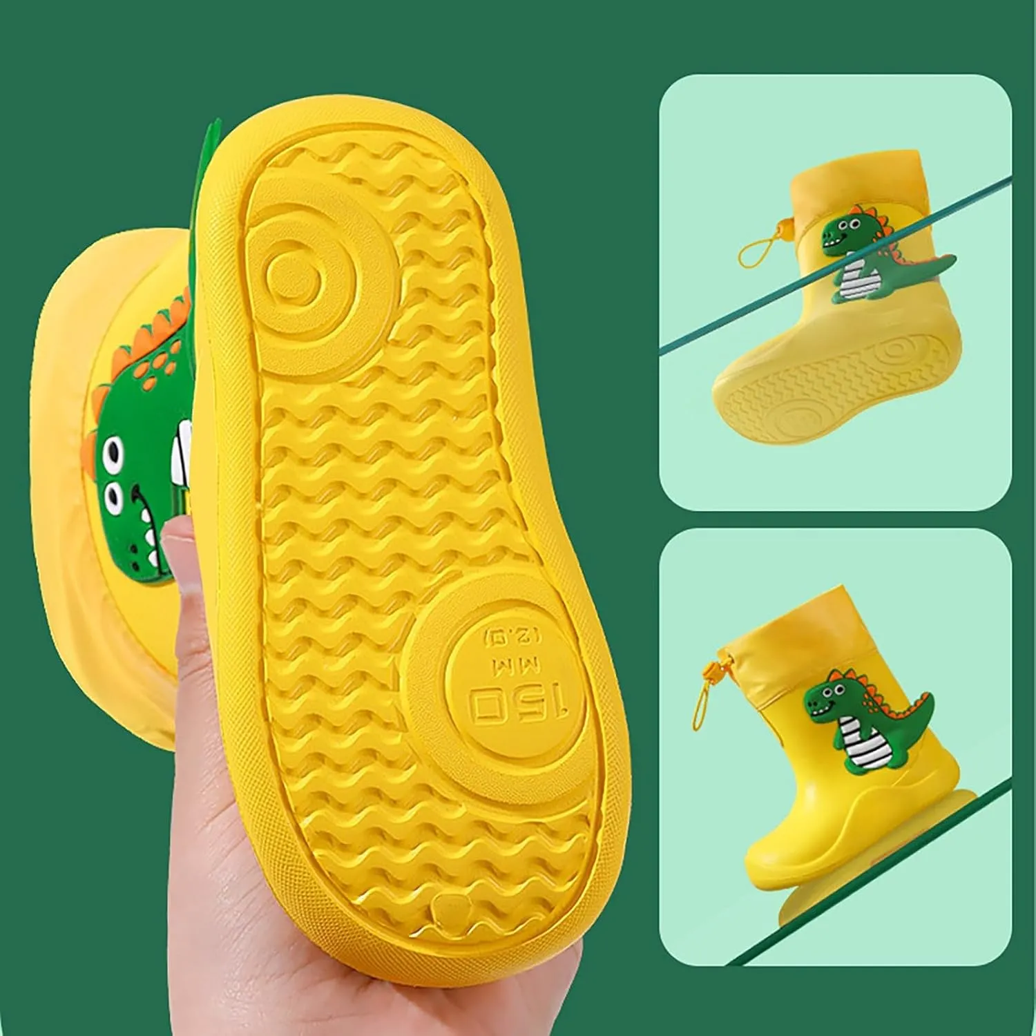 Toddler Dinosaur Rain Boots For Boys Girls Waterproof Mud Boots Kids Rain Shoes Rain Boots For Toddler Girls Pi𝐧k