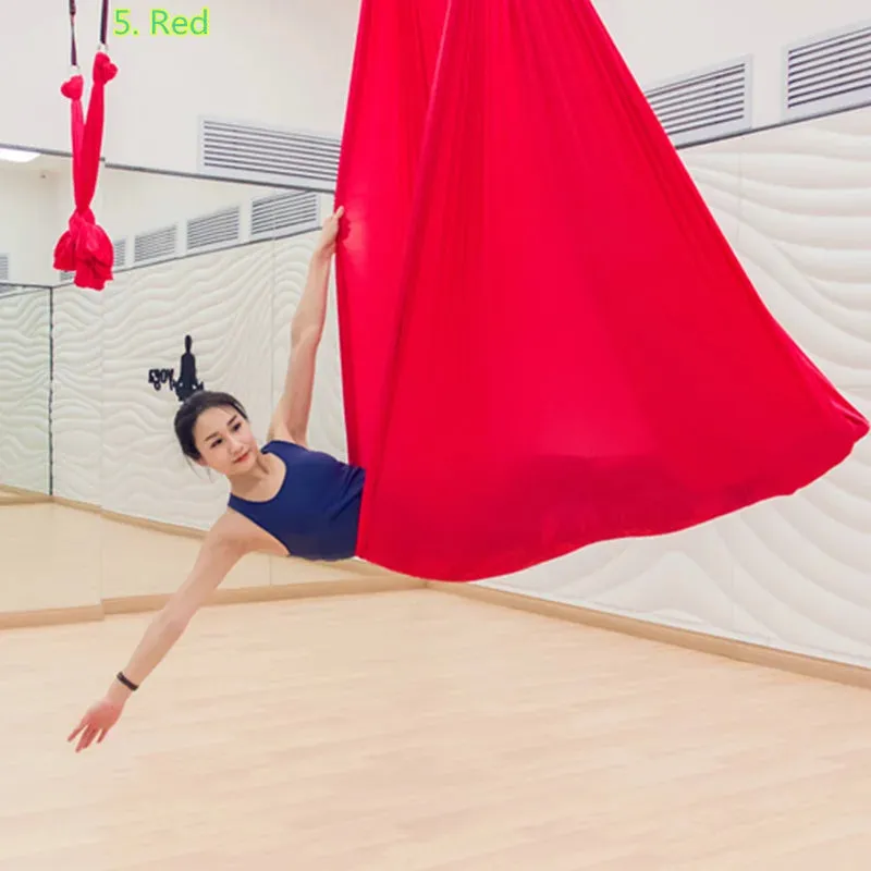Top quality Anti-Gravity yoga hammock Full Set Aerial Traction Device Fitness for yoga for yoga studio Yoga Flying Swing(5x2.8m)