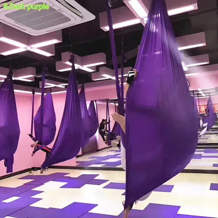 Top quality Anti-Gravity yoga hammock Full Set Aerial Traction Device Fitness for yoga for yoga studio Yoga Flying Swing(5x2.8m)