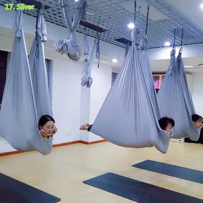 Top quality Anti-Gravity yoga hammock Full Set Aerial Traction Device Fitness for yoga for yoga studio Yoga Flying Swing(5x2.8m)