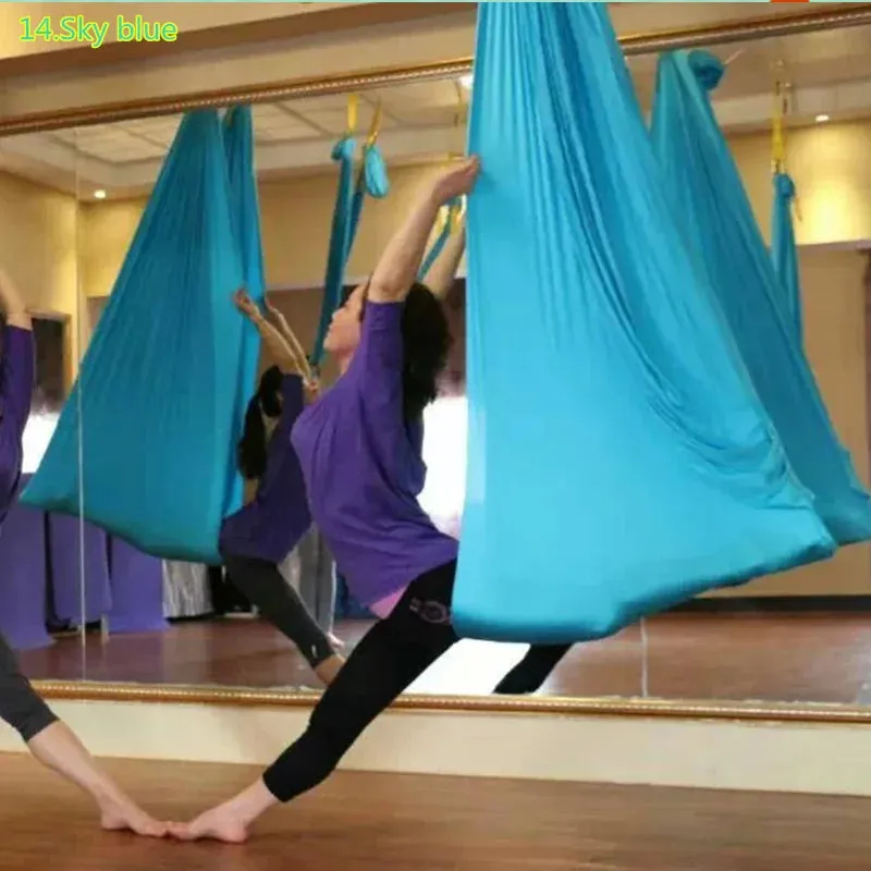 Top quality Anti-Gravity yoga hammock Full Set Aerial Traction Device Fitness for yoga for yoga studio Yoga Flying Swing(5x2.8m)