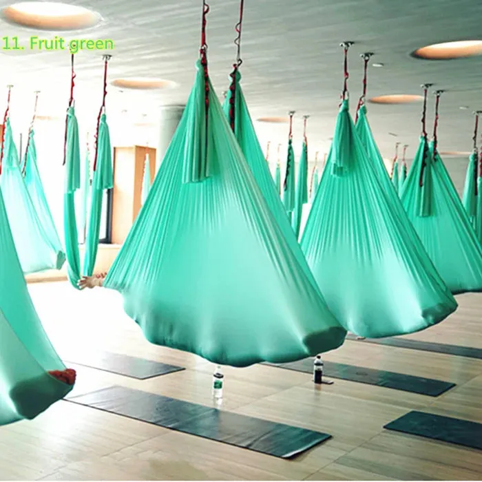 Top quality Anti-Gravity yoga hammock Full Set Aerial Traction Device Fitness for yoga for yoga studio Yoga Flying Swing(5x2.8m)