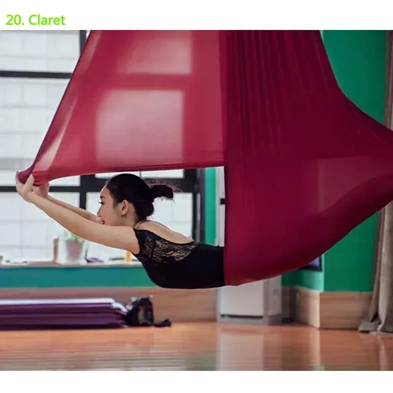 Top quality Anti-Gravity yoga hammock Full Set Aerial Traction Device Fitness for yoga for yoga studio Yoga Flying Swing(5x2.8m)