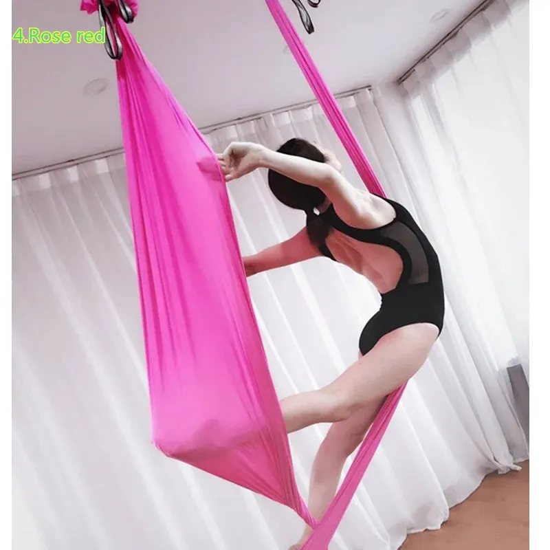 Top quality Anti-Gravity yoga hammock Full Set Aerial Traction Device Fitness for yoga for yoga studio Yoga Flying Swing(5x2.8m)