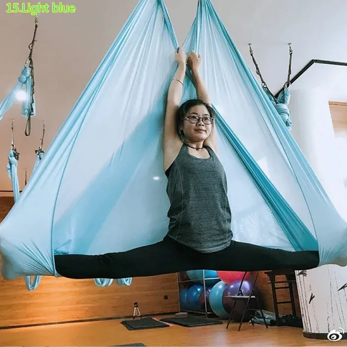 Top quality Anti-Gravity yoga hammock Full Set Aerial Traction Device Fitness for yoga for yoga studio Yoga Flying Swing(5x2.8m)