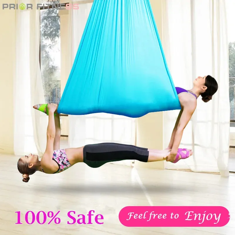 Top quality Anti-Gravity yoga hammock Full Set Aerial Traction Device Fitness for yoga for yoga studio Yoga Flying Swing(5x2.8m)