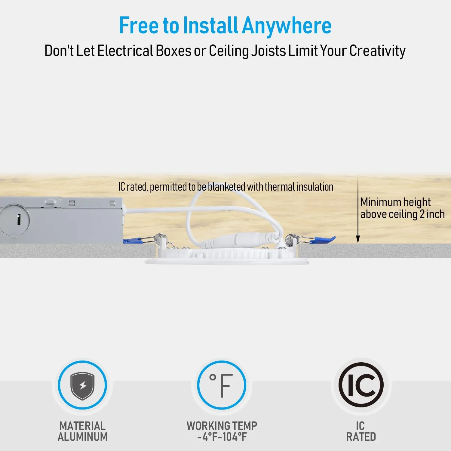 TORCHSTAR 12-Pack Essential Series 4 Inch Ultra-Thin LED Recessed Lighting with J-Box, 3000K Warm White, 10W Dimmable 700lm Brightness LED Downlight, ETL & Energy Star Listed