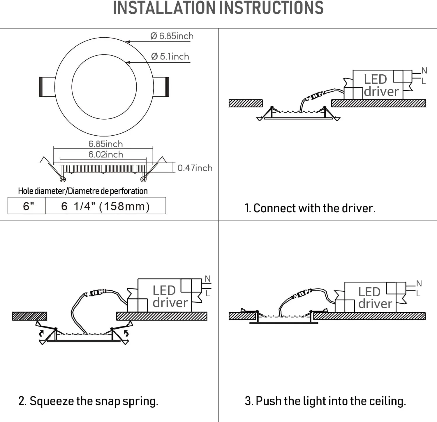 TORCHSTAR Essential Series 6 Inch Ultra-Thin LED Recessed Lighting with J-Box, 1000lm Dimmable Slim Panel Downlight, ETL & Energy Star Listed, 3000K Warm White, Pack of 4