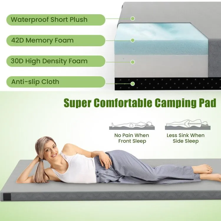 TrailEase Memory Foam Camping Mattress Pad – Twin Size