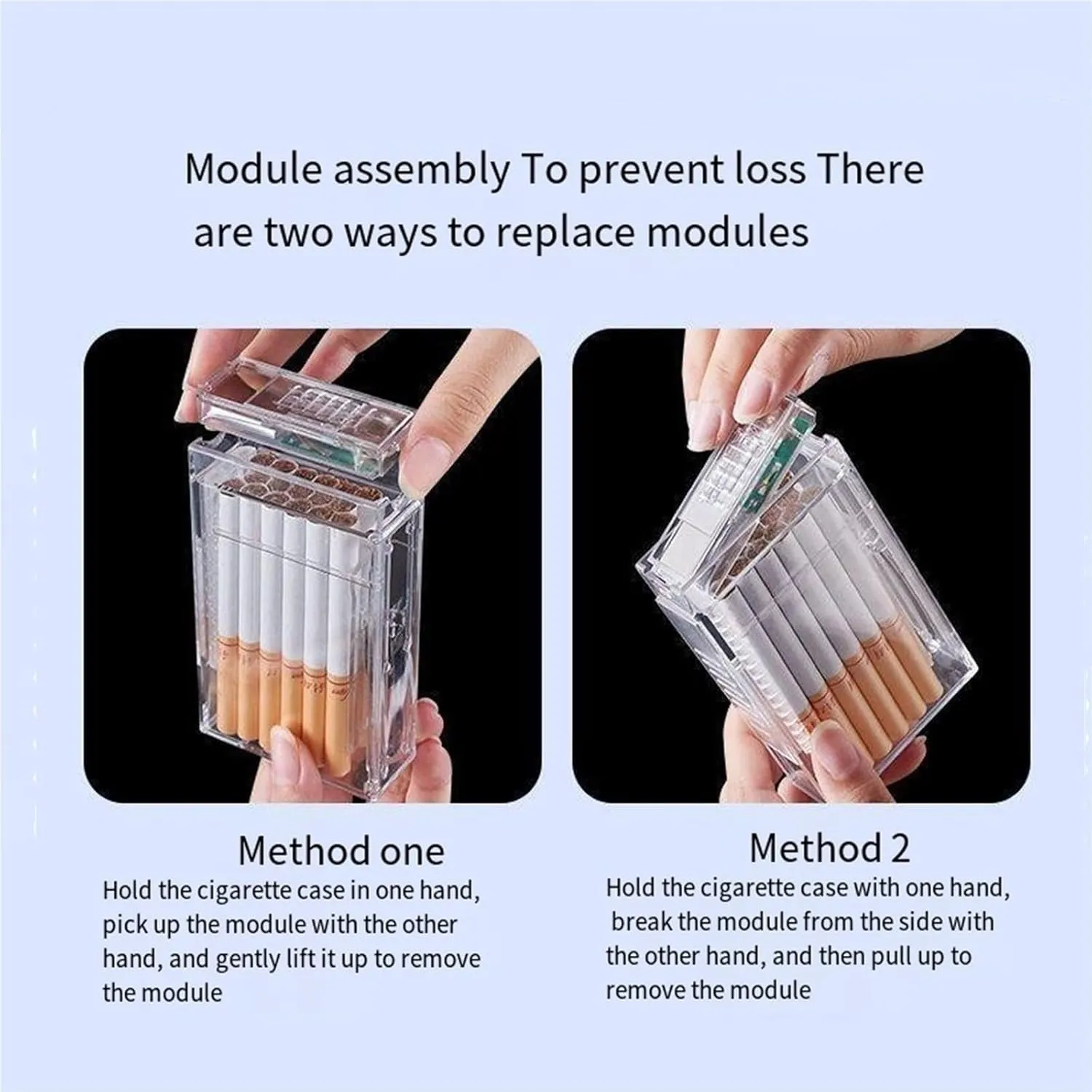 Transparent Shell Lighter, 2 in 1 Built-in Flame Lighter with LED Light, Large Capacity, Stylish Waterproof Design, Best Gift for Men and Women(C)