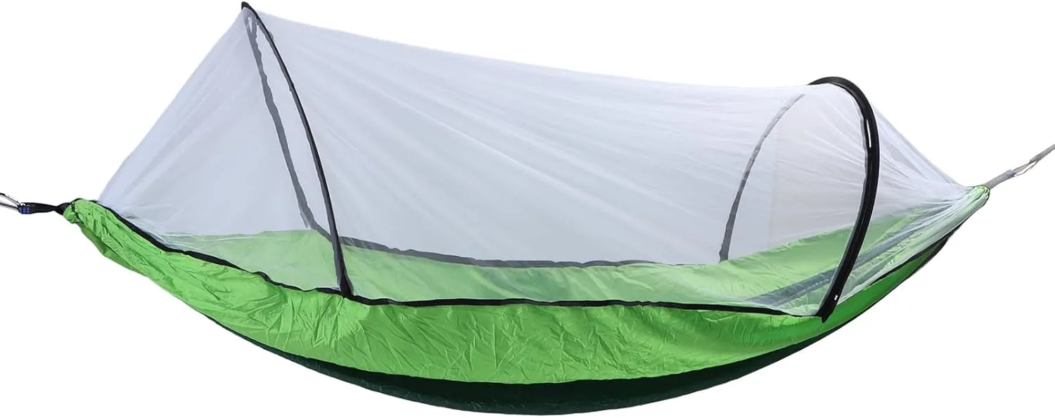 Travel Hammock, Dual Purpose Lightweight Portable Integrated Strong LoadBearing Large Camping Hammock, Easy to Set Up for Backpacking (Dark Green and Fruit Green)
