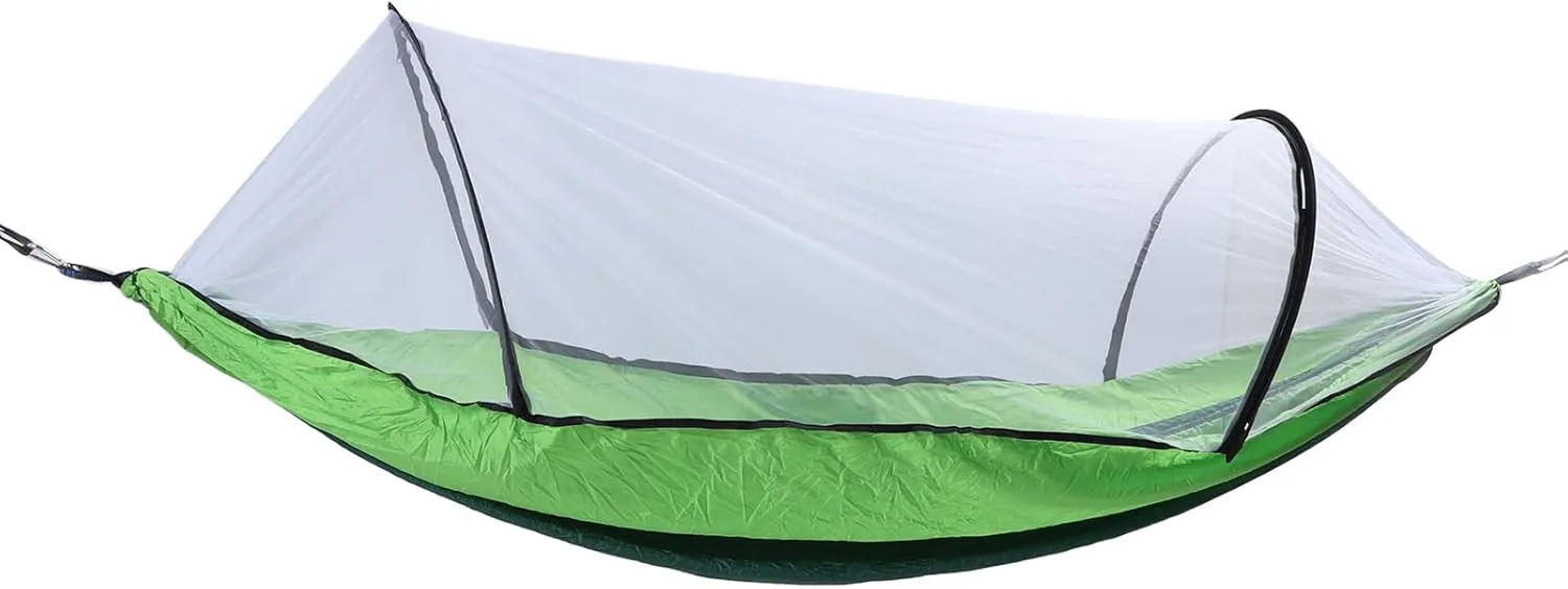 Travel Hammock, Dual Purpose Lightweight Portable Integrated Strong LoadBearing Large Camping Hammock, Easy to Set Up for Backpacking (Dark Green and Fruit Green)