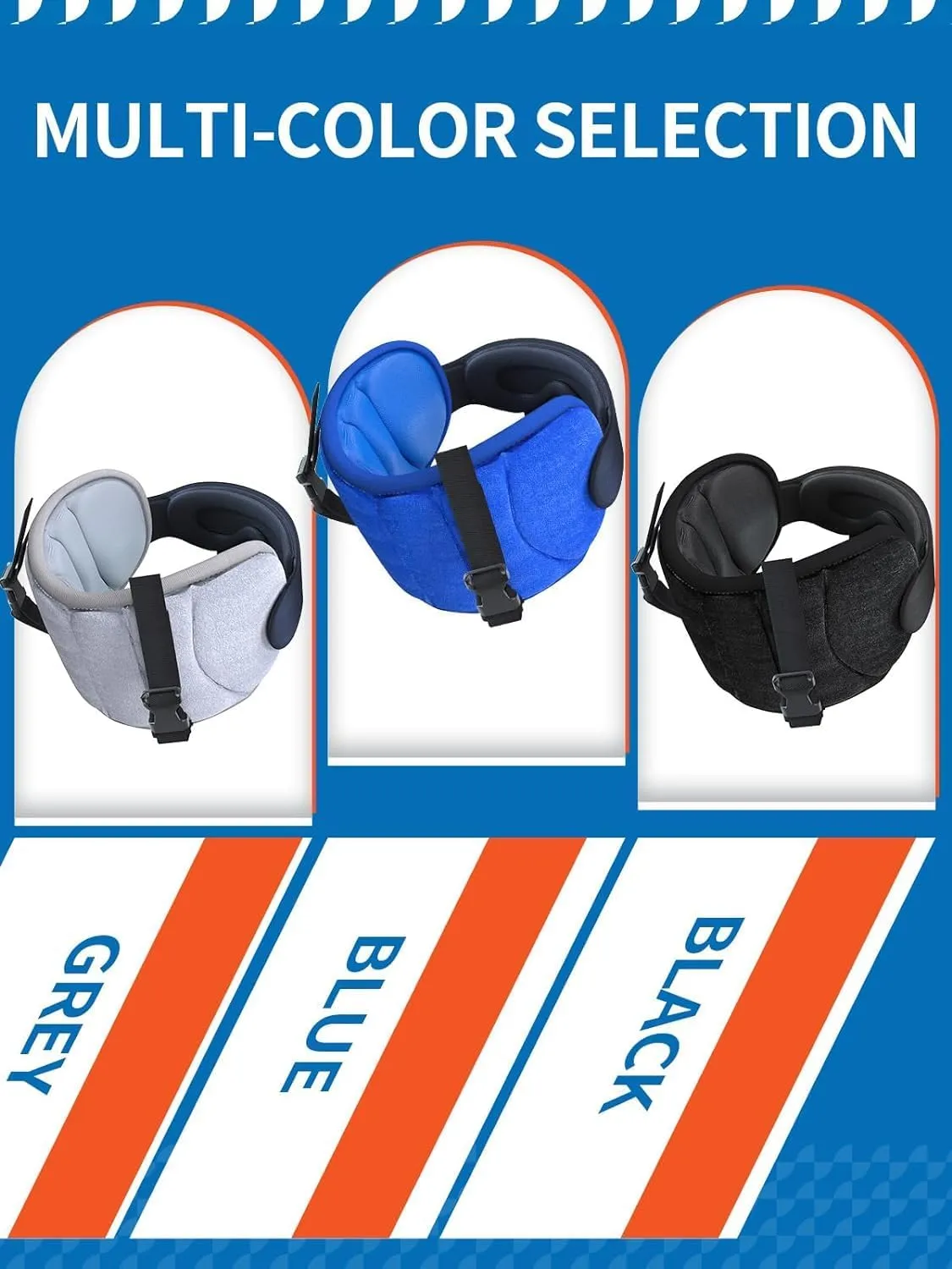 Travel Pillows for Airplanes, Airplane Pillow for Sleeping with 3D Eye Mask, 360° Headrest for Long Flight, Road Trip, Stop Bobblehead Relieve Neck Pain, FSA HSA Eligible Approved, Blue