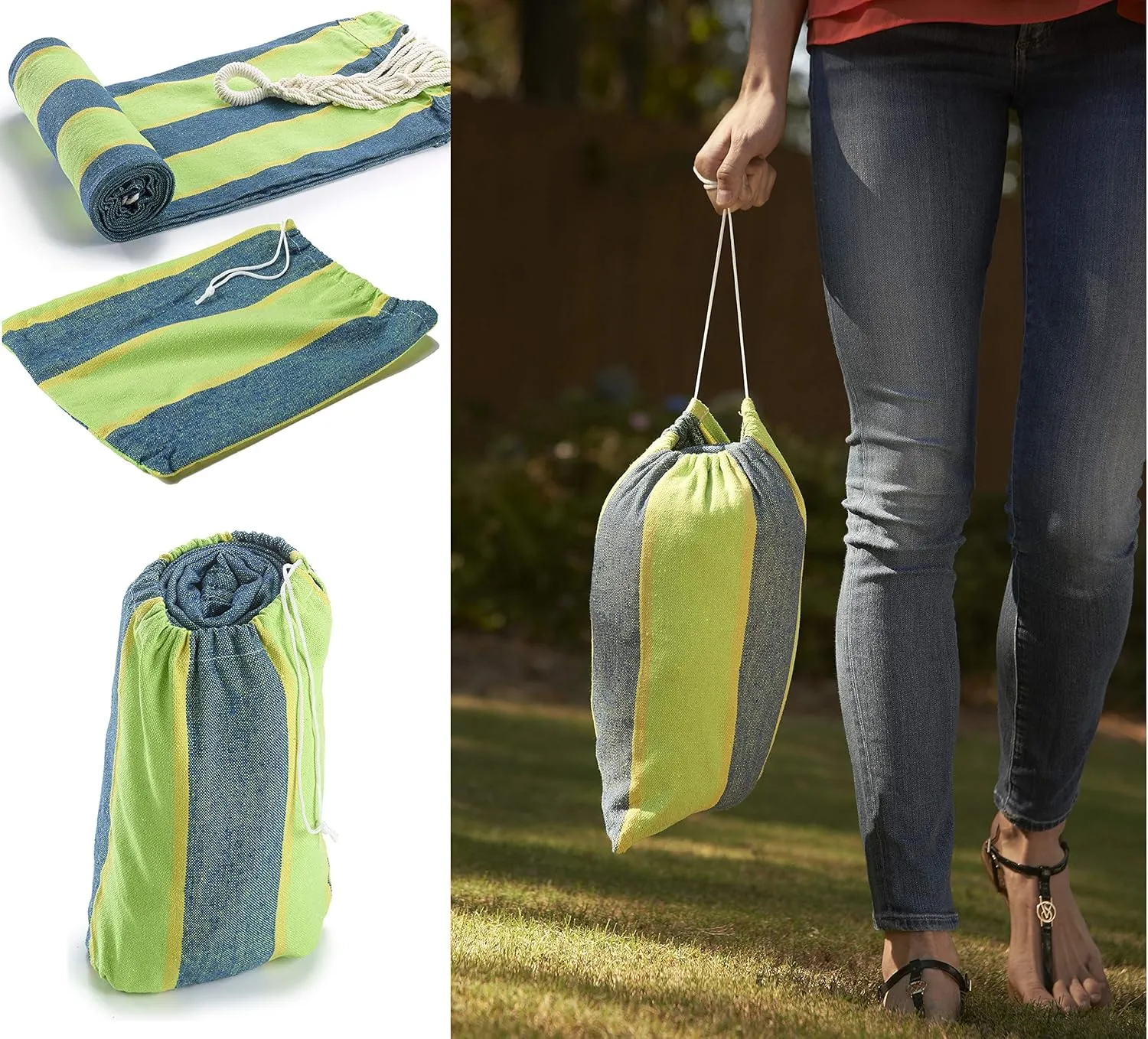 Trekmate Breathable Cotton Fabric Canvas Single Person Brazilian Hammock,for Camping, Outdoors Gear, Backpack, Hiking, Hunting,Backyard