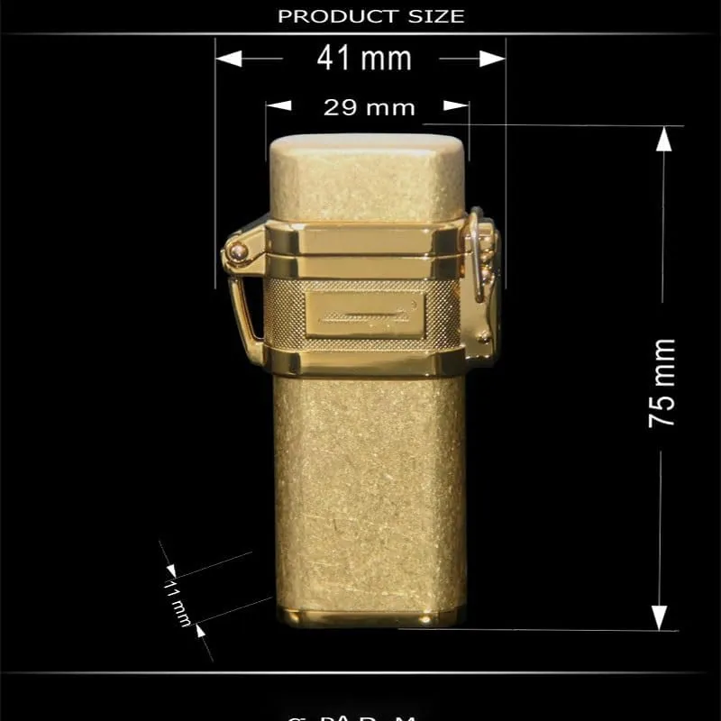 Trench Lighter, Waterproof Kerosene Lighter, Classic Grinding Wheel Ignition Retro Lighter, Suitable for Cigarettes, Candles, Camping, Barbecue, Outdoor Survival, Etc.(Brass)