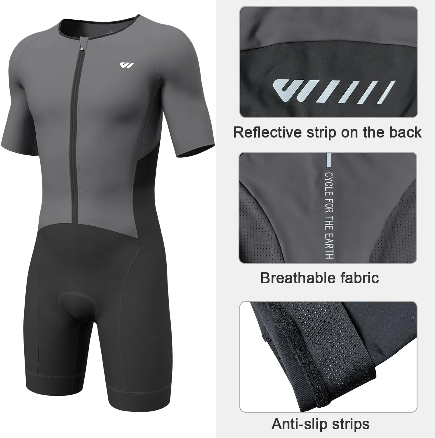 Triathlon Suits Mens,High Elasticity Breathable Quick-qrying Trisuit Race‌ Skinsuits Cycling Swimskin Bike Swim Run