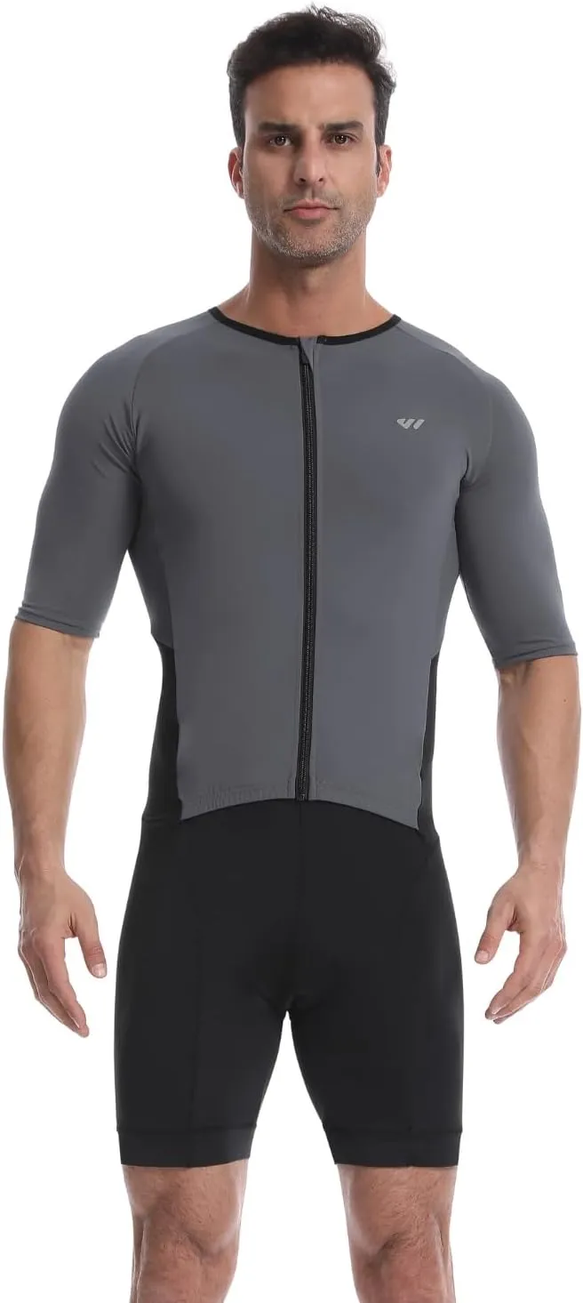 Triathlon Suits Mens,High Elasticity Breathable Quick-qrying Trisuit Race‌ Skinsuits Cycling Swimskin Bike Swim Run