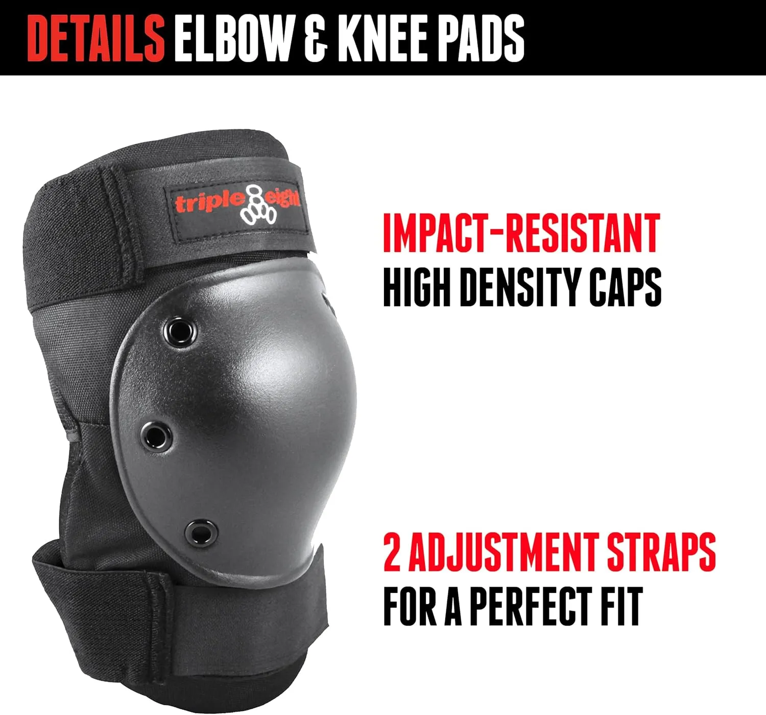 Triple Eight Saver Series 3-Pack Pad Set– Ideal for Skateboarding, in-line Skating, Roller Skating, and Biking
