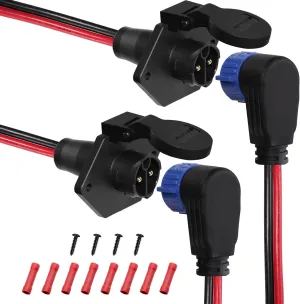 Trolling Motor Plugs for Minn Kota 12V/24V/36V/48V 2-Wire 8 Gauge 50A Trolling Motor Plug Receptacle Set for Marine Boat Down Rigger Fishing Reel,Male & Female Watertight Quick Connect
