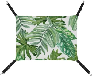 Tropical Palm Leaf Hanging Cat Bed Soft Breathable Pet Hammock for Cage Pet Sleeper for Kitten Ferret Puppy Rabbit
