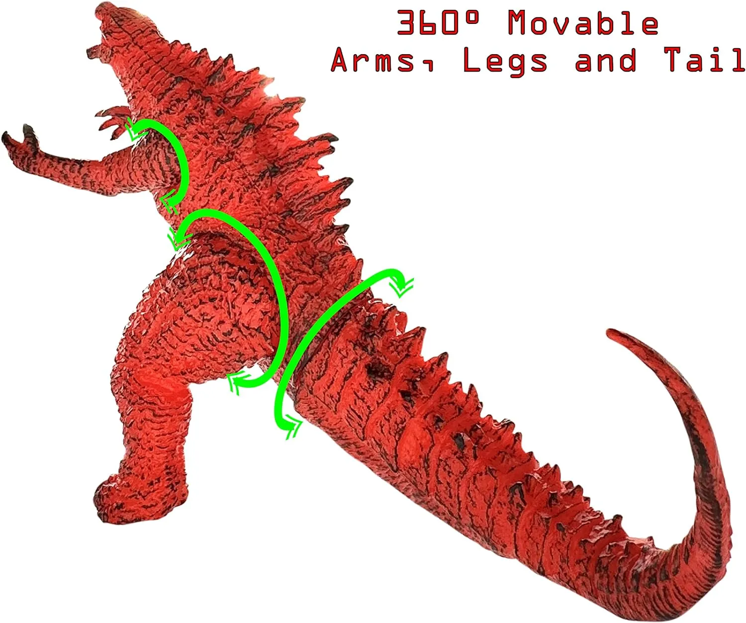 TwCare Fire Godzilla vs. Kong 2021 Toy Burning Action Figure: Flaming King of The Monsters, Movie Series Movable Joints Soft Vinyl, Travel Bag
