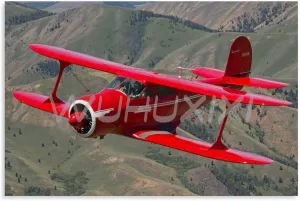 TYWSDBV Aircraft Poster Beechcraft Model 17 Staggerwing Art Poster 3 Canvas Painting Wall Art Poster for Bedroom Living Room Decor 30x20inch(75x50cm) Unframe-style