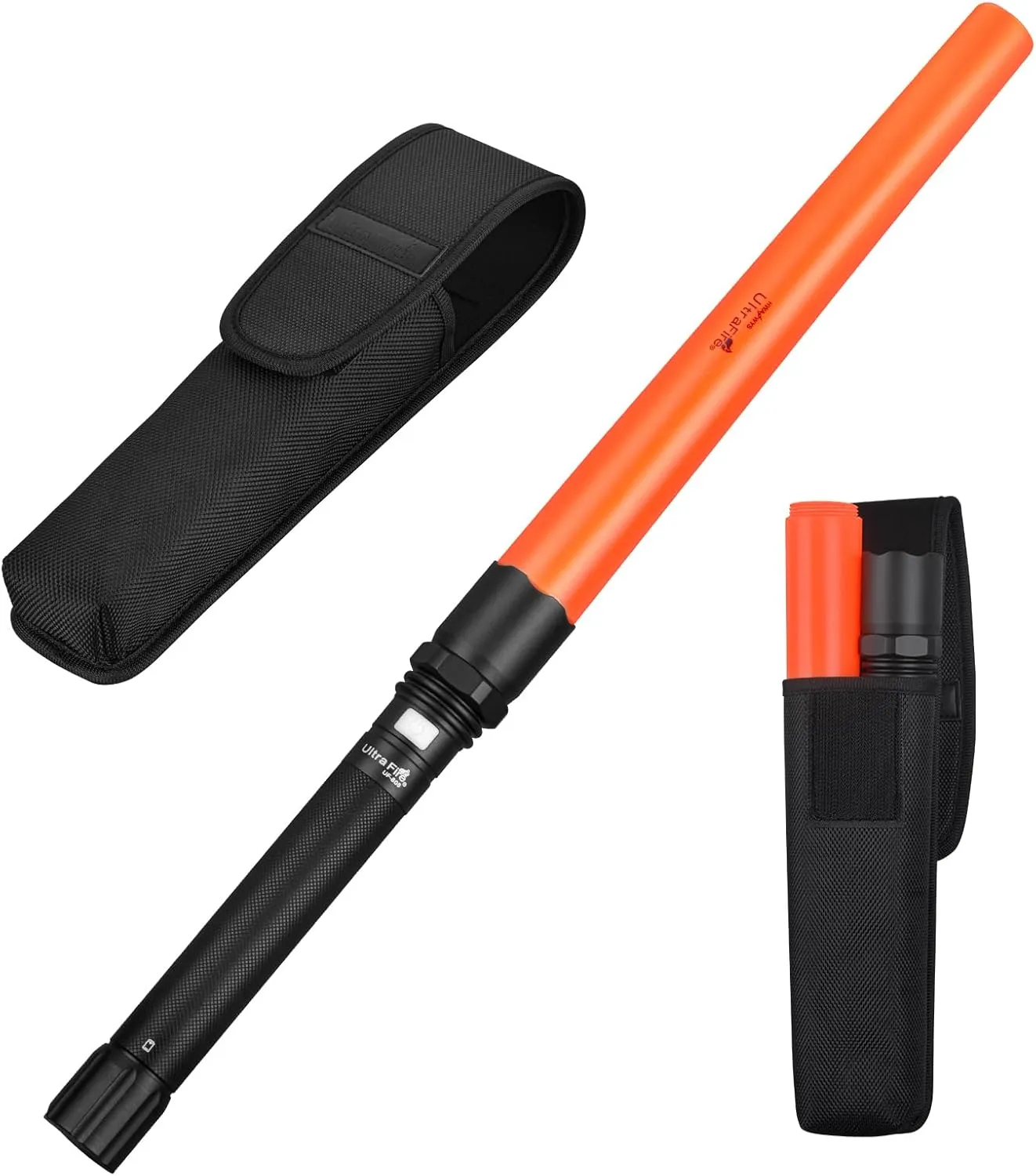 ULTRAFIRE 19 Inch Signal Traffic Wand Safty LED Flashlight with Holster, 850 Lumen with Red Strobe Mode, Marshaling Wands for Traffic Control, Fire Department, Airport, Parking, Emergency