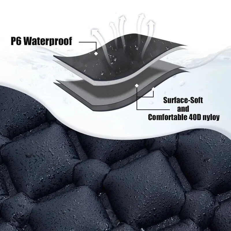 Ultralight Camping Air Mattress with Built-In Pump and Pillow