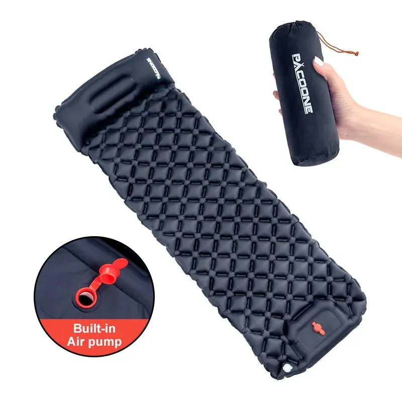 Ultralight Camping Air Mattress with Built-In Pump and Pillow
