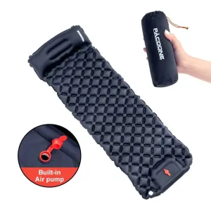 Ultralight Camping Air Mattress with Built-In Pump and Pillow