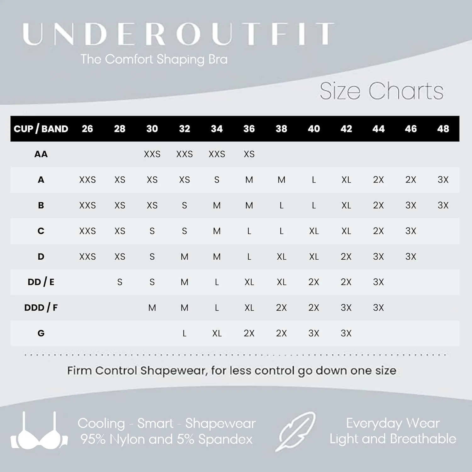 Underoutfit Wireless Compression Everyday Bras for Women - Small to Plus Sizes