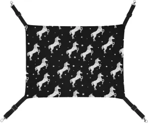 Unicorns with Star Cat Hanging Hammock Soft Breathable Pet Cage Dog Hammock with Adjustable Straps and Metal Hooks