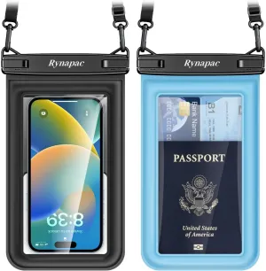 [Up to 8.5"] Floating Waterproof Phone Pouch, 2Pack Waterproof Phone Case with Lanyard for iPhone 16 15 14 Pro Max, Galaxy S24  S23 S22, IPX8 Cellphone Dry Bag, Beach Essentials Travel Must Haves