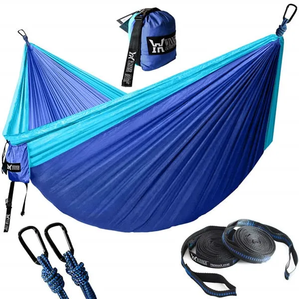 Upgrade Camping Hammock with Hammock Tree Straps Portable Parachute Nylon Hammock for Backpacking