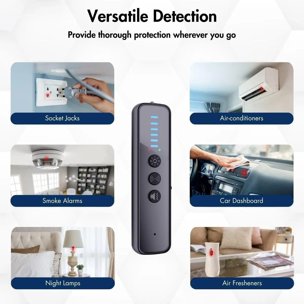 Upgraded Hidden Camera Detector - 8th Gen Anti-Spy RF Signal Detector, GPS Tracker & Bug Detector, Portable Wireless Signal Finder for Hotel, Travel, Home, Office Security