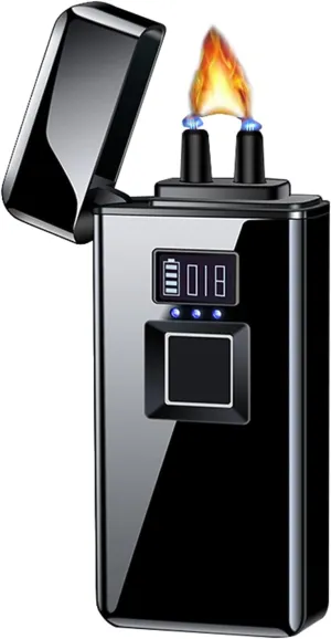 USB Arc Candle Lighter for Smokers, Rechargeable Electric Cigar Lighters with Fingerprint Recognition, Portable Cigarette Lighter for Camping Grill