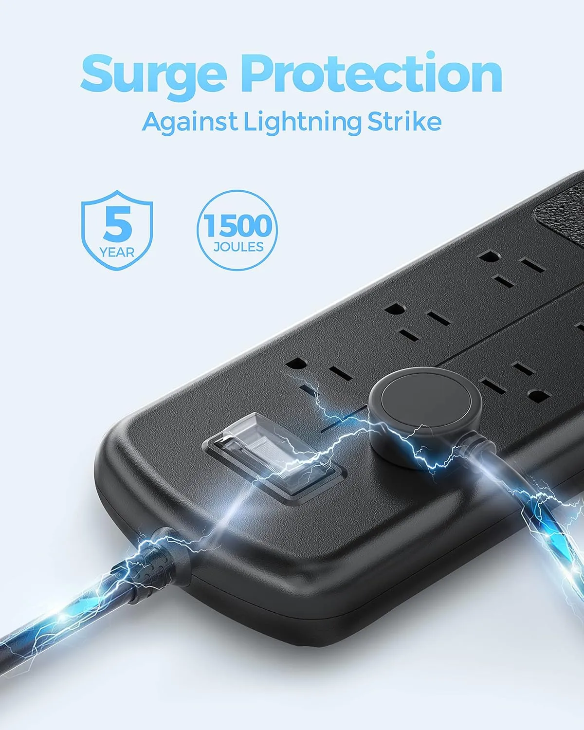 USB Outdoor Power Strip Weatherproof, Waterproof Surge Protector with 3 USB Ports and 6 Outlets, 6 FT Extension Cord, Shockproof Overload Protection, Mountable for Home Office Patio Porch