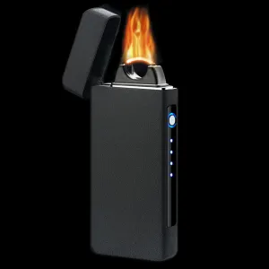 USB Powerful Arc Candle Lighter for Smokers, Rechargeable Electric Cigar Lighters with LED Battery Indicator, Windproof Portable Cigarette Lighter for Camping Grill