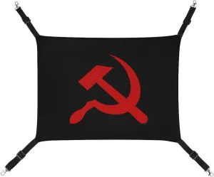 USSR Hammer Logo Hanging Cat Bed Soft Breathable Pet Hammock for Cage Pet Sleeper for Kitten Ferret Puppy Rabbit