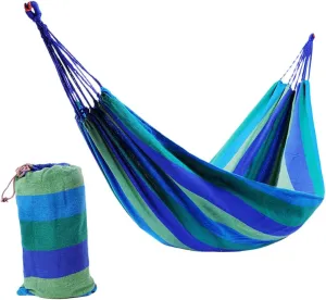 VANZACK 2 Person Hammock Swing Double Camping Canvas Portable Outdoor Travel Rainbow Striped