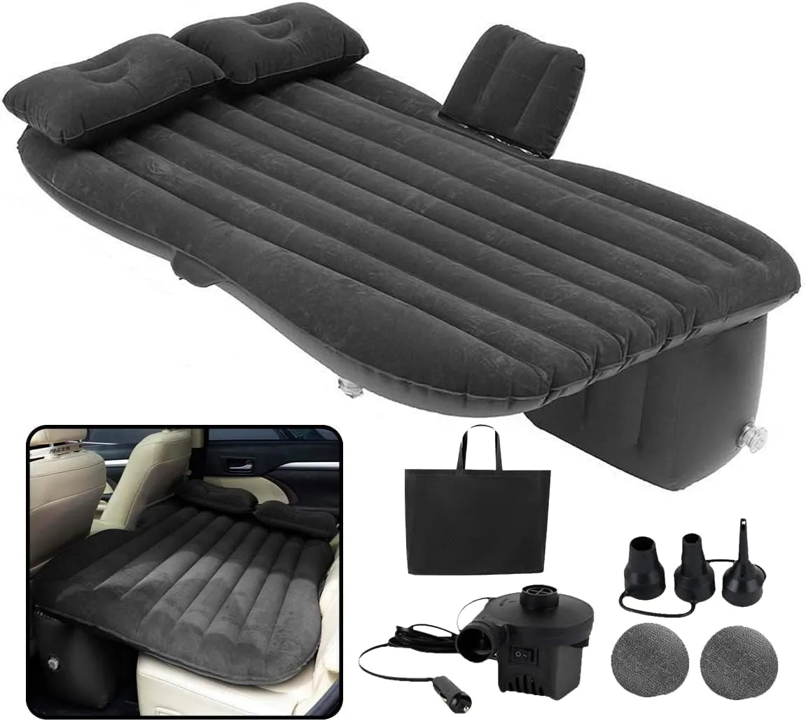 VaygWay Truck and Car Air Mattress – Backseat Air Bed with Pump Kit for Car –Portable Back Seat Travel Mattress – Camping Vacation Blow up Bed Cushion - Sleeping Pad with 2 Pillows - Universal Fit