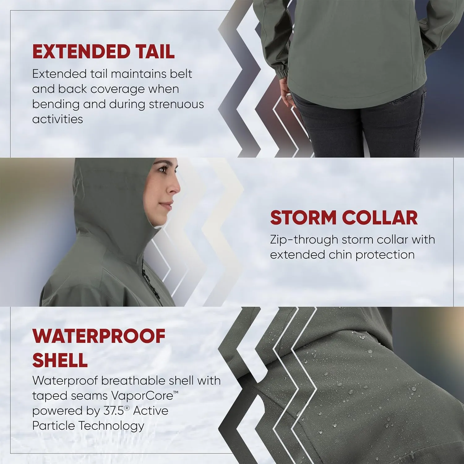 Vertx Women's Fury Hardshell Lightweight Zipped Rain, Waterproof, Breathable, CCW Jacket, EMS, Fire, Police, Athletic Fit