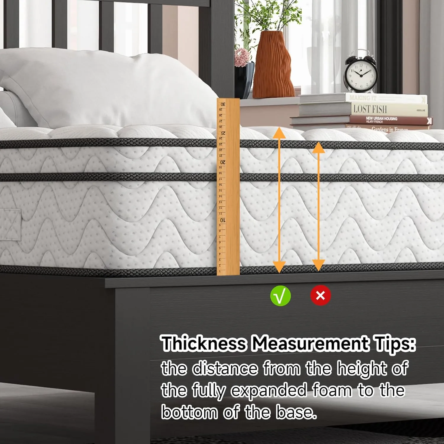 Vesgantti 12 Inch Multilayer Hybrid Twin XL Mattress - Multiple Sizes & Styles Available, Ergonomic Design with Breathable Foam and Pocket Spring/Medium Plush Feel