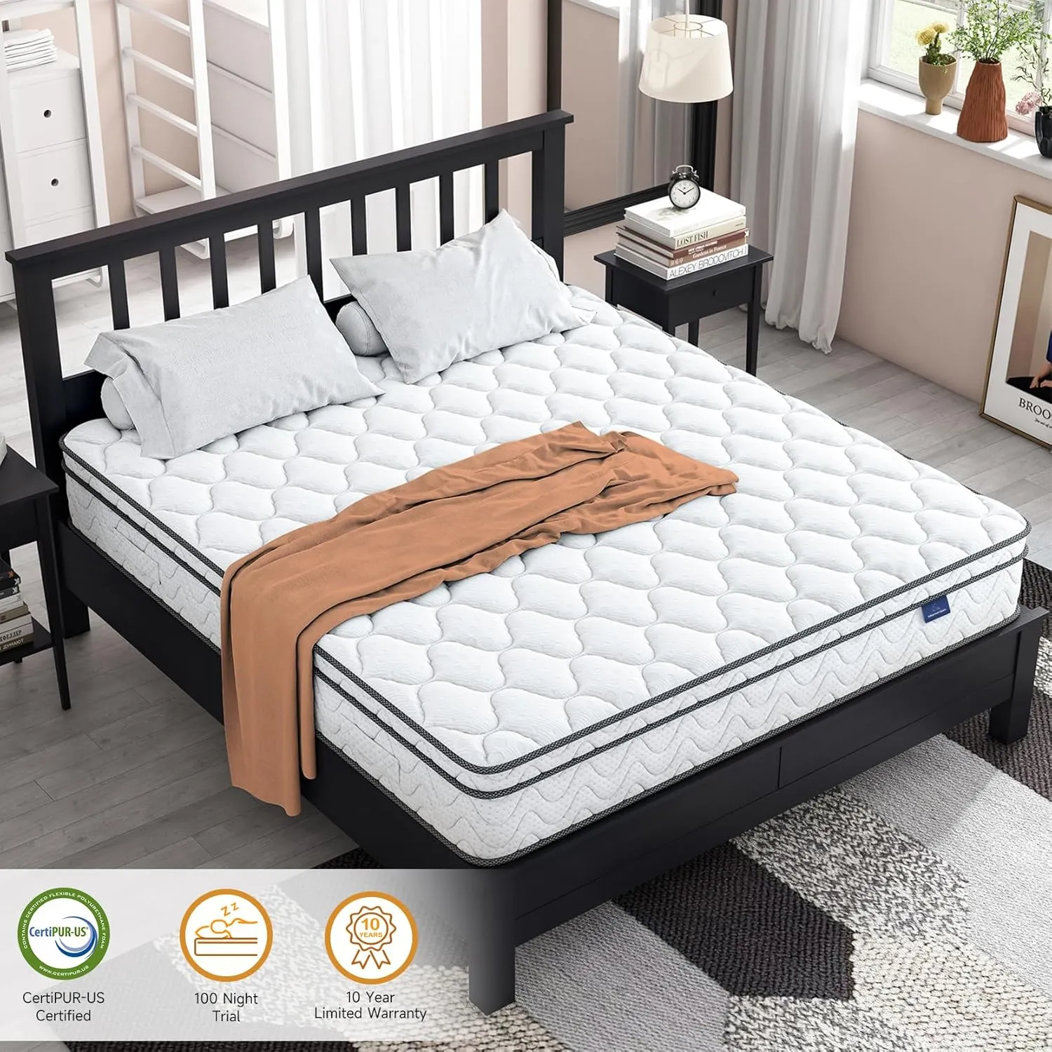 Vesgantti 12 Inch Multilayer Hybrid Twin XL Mattress - Multiple Sizes & Styles Available, Ergonomic Design with Breathable Foam and Pocket Spring/Medium Plush Feel