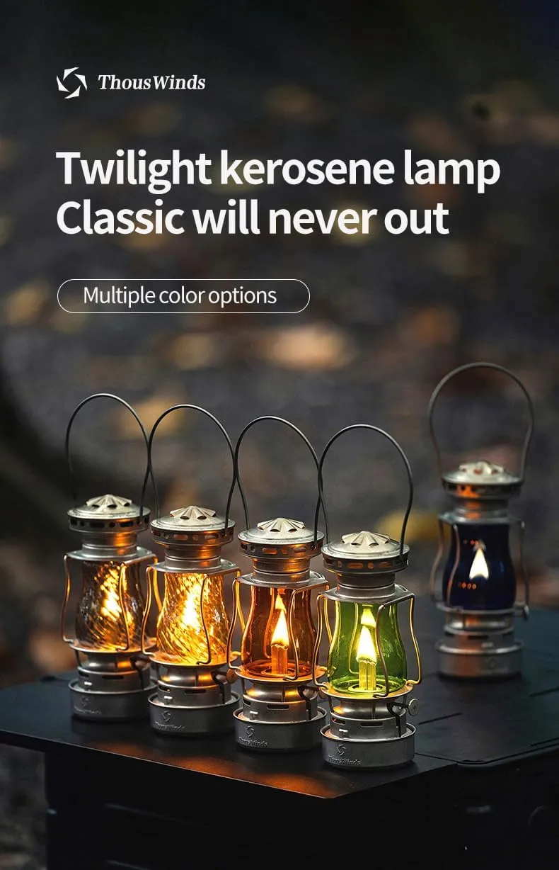 Vintage Oil Lantern, Waterproof Fuel Lantern with Carry Handle, for Outdoor Camping Hiking Patio Picnic, Green